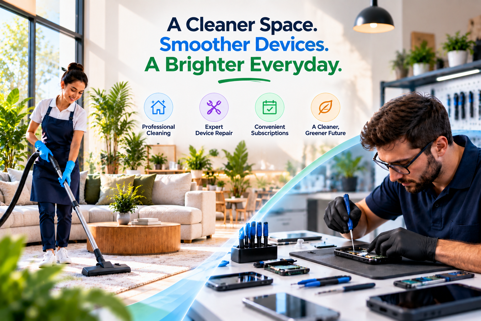 A Cleaner Space. Smoother Devices. A Brighter Everyday.